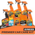 Armor All Premier Car Care Kit, Includes Car Wax & Wash Kit, Glass Cleaner, Car Air Freshener, Tire & Wheel Cleaner (8 Piece Kit)