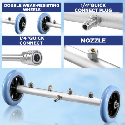 RIDGE WASHER Pressure Washer Undercarriage Cleaner, 16 Inch Undercarriage Washer with Foam Cannon, Under Car Cleaner with Straight Extension Wand, 4000 PSI - Image 6