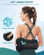Inflatable Lumbar Pillow for Airplane Travel Lumbar Support Pillow for Car, Office Chair Back Support Office Chair Back Support for Reducing Lower Back Pain (Black) - Image 4