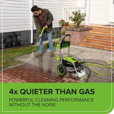 Greenworks Pro Brushless 3000 PSI (CSA Certified) 2.0 GPM Max / 1.1 GPM Electric Pressure Washer (Foldable Handles, Rugged Steel Frame, 25 FT Hose, 35 FT GFCI Power Cord) - Image 8