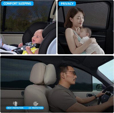XCBYT Car Window Shade for 2019-2024 Toyota RAV4 Window Covers Side Window Sun Shade Car Window Shade for Baby with Breathable Mesh Insulate Heat and UV for Sleep Camping Breastfeeding - Image 3