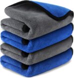 Airlab Microfiber Towels for Cars Wash Drying Thick Plush Cleaning Cloth Auto Detailing Super Absorbent for Interior & Exterior Lint Free, Streak Free, 16" X 16", 800 GSM, Pack of 4