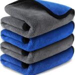 Airlab Microfiber Towels for Cars Wash Drying Thick Plush Cleaning Cloth Auto Detailing Super Absorbent for Interior & Exterior Lint Free, Streak Free, 16" X 16", 800 GSM, Pack of 4