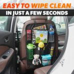 2 Pcs Backseat Car Organizer - Universal 23.4x16" Back Seat Car Organizer with 9 Large Pockets & Clear Tablet Holder, Made of Reliable Polyester with Long and Strong Straps - Easy to Attach & Clean - Image 9