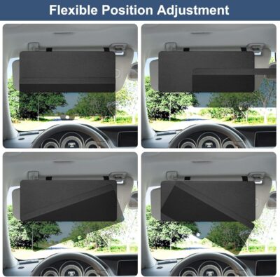 NAZZO Sun Visor Extender for Car, Sun Blocker with PC Sunshade Lens, Magnetic Mounting Adjustable Position, Protect from Glare, UV Rays, Snow Blindness for Safe Driving, Universal for Car, SUV (Black) - Image 2