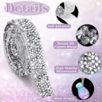 6 Rolls Self Adhesive Rhinestone Ribbons, Sliver Resin Rhinestone Strips, Diamond Crystal Rhinestone Ribbon Roll Stickers Glitter Bling Ribbons for Crafts Fabric Car - Image 3