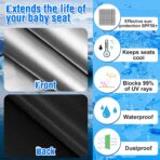 2Pcs Baby Car Seat Sun Shade Cover,Infant Car Seats Heat Protector,Baby Travel Accessories to Keep Toddler Seats at Cool Temperature,CarSeat Cooler Cover UV Protection from Heat/Sun for Babies Seat - Image 5