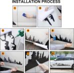 TOMALL 1 Pair 77.4'' Mountain Tree Forest Vinyl Decals for Car Body Door Side Auto Mountains Graphic Stickers Decoration for SUV Off-Road Vehicles Universal Stickers Accessories (B-Black-Large) - Image 7