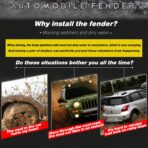 KEYOOG 4 Pcs Mini Size Universal Automobile Mud Flap, Splash Guard, Fit for Sedan, Hatchbacks, Soft Mud Guard of Sediment Resistant, 10.7 in/ 9.1 in/ 0.2 in Front & Rear (Black) - Image 2