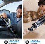 Cordless Handheld Car Vacuum Cleaner for Car Interior, Strong Suction Portable Vacuum for Pet Hair & Quick Home Cleaning, Rechargeable with LED Light & Attachments - Image 2