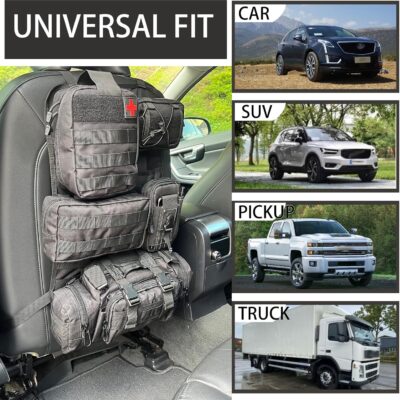 6 Pack Tactical Molle Automotive Seat Back Organizer Tactical Vehicle Panel Organizer with 5 Detachable Molle Pouch for Car Truck Ford Jeep Vehicle,US Flag Patch For Man (5 Pouches) - Image 5