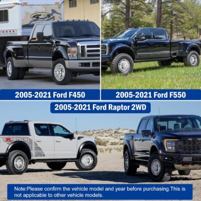 19.5" Wheel Simulators,19.5" 10 Lug Stainless Steel Hubcaps with Wheel Lug Bolts Kit,Polished Finish,2 Front Wheels/2 Rear Wheels,Wheel Simulators Suitable for 2005-2021 Ford F450/F550,Ford Raptor 2WD - Image 4