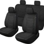 3D Air Mesh Car Seat Cover Full Sets Washable and Breathable Premium Cloth Automotive Vehicle Seat Covers for Cars Interior, Universal Fit for Most Cars, Sedan, Truck, SUV(Black)