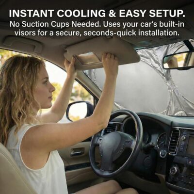 Funny Dog Car Sun Shade for Windshield - Cool Husky & French Bulldog in Hawaiian Shirts - 170T Silver Coated UV Reflector - Heat Shield for Cars, SUVs, Trucks (Standard(63"x31.5" / 160cm x 80cm)) - Image 5