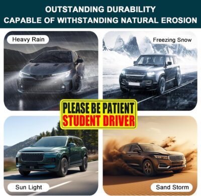 3pcs Student Drive Magnet for Car, Please Be Patient Student Driver, New Drivers Sticker, Reusable Magnetic Reflective Rookie Driver Bumper Sticker - Image 5