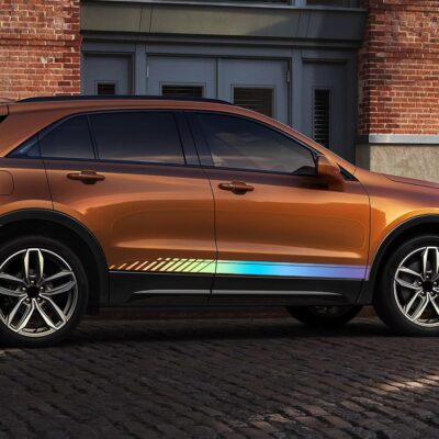 TOMALL 2Pcs 74'' Car Body Side Stickers Racing Sports Stripe Decals for Car Universal Vinyl Waterproof Decal Dcoration Accessories Graphic Decals for Truck SUV Off-Road Vehicles Decorations(Gradient) - Image 6