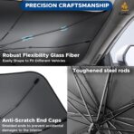 EcoNour Car Umbrella Windshield Sun Shade | Foldable UV Blocker Sun Shade | Polarized Car Sun Visor for SUV, Sedan, Truck | Umbrella Sun Shade Cover for Front Baby Window Shades - Image 5
