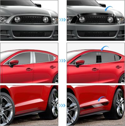 4IN X 30FT Gloss Black Vinyl Wrap for Chrome Delete Window Trim Car Door Sill Protector with Air Release Channel Including Vinyl Wrap Tool Kit - Image 2