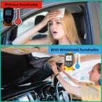 Windshield Sun Shade - Certified 99.87% UVB & 99.02% UVA Protection Car Sun Shade. Award Winning Sunshade for Car Windshield with Patented Technology. Size L 63"x35" Car Window Shades by Kinder Fluff - Image 6