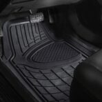 FH Group Automotive Floor Mats - Heavy-Duty Rubber Floor Mats for Cars, Universal Fit Full Set, Climaproof & Trimmable Floor Mats for Most Sedan, SUV, Truck, Black - Image 4