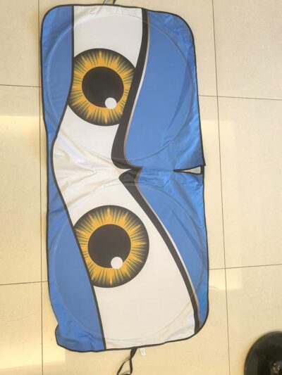 Car Windshield Sun Shade, Funny Car Eyes Sun Visor, Wear-Resistant Black Tape, Foldable 59‘’x27.5‘’/63''x31.5'' - Image 7