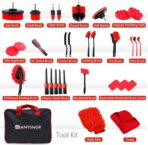 32Pcs Car Detailing Kit, Auto Detailing Brush Set and Drill Brush Attachments with Portable Handbag, Multi-Functional Vehicle Cleaning Tool for Wheels, Windshield - Image 2