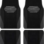 Skechers Car Floor Mats,Waterproof Universal Fit Car Mats,Faux Leather Car Floor Mats,Carbon Floor Mats for Cars with Anti-Slip Skechers Heel Pad Fit for SUV,Vans,Sedans,Trucks,Black
