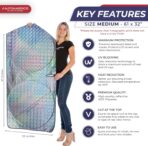 Autoamerics 1-Piece Windshield Sun Shade - Holographic Print Foldable Car Front Window Sunshade for Cars SUV Truck - Heat Blocker Visor Protector Blocks Max UV Rays and Keeps Your Vehicle Cool Medium - Image 2