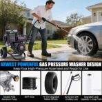 4200PSI Pressure Washer 4.0GPM Gas Power Washer 212CC Gas Powered Washing Machine Commercial High Pressure Washer with 25ft Hose&5 Nozzles for Patio Garden Yard Vehicle,EPA/CARB/ETL (Black) - Image 3