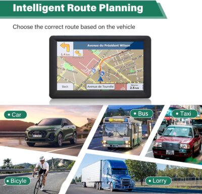 GPS Navigator for Car Truck RV, 7-Inch Car GPS with 2026 Maps Free Lifetime Updates, Voice Guidance, Speed Camera Alerts, Custom Truck Routing, Turn-by-Turn Voice Guidance (Blue) - Image 2