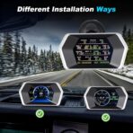 OBD2 GPS Dual System Car HUD Display - Digital Speedometer with Water Temp Voltage RPM - Universal Heads Up Display for All Vehicles - Image 7