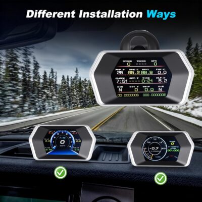 OBD2 GPS Dual System Car HUD Display - Digital Speedometer with Water Temp Voltage RPM - Universal Heads Up Display for All Vehicles - Image 7