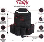 Tidify Car Front Seat Organizer [2025 UPDATED] with Dedicated Tablet and Laptop Storage Stabilizing Side Straps Soft Adjustable Shoulder Strap and Hardened Buckles Your Office Away from Office. - Image 6