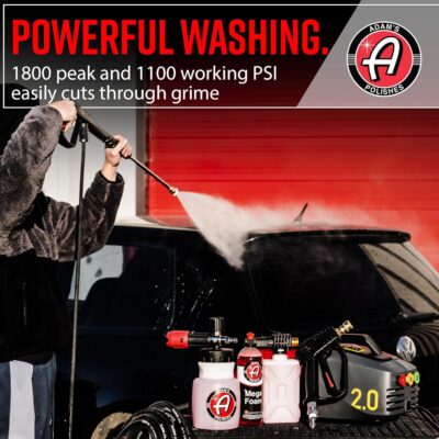 Adam's Polishes Active Pressure Washer 2.0 & Mega Foam Car Soap (5 Item) Powerful, Lightweight, Portable Electric Pressure Washer Sprayer | 1800 PSI, 2.0 GPM | for Car Home Auto Patio RV Motorcycle - Image 7