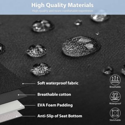 CAR PASS Waterproof Car Seat Covers Front Seats Only with 5mm Composite EVA, Neoprene Car Seat Cover with Separate Headrest Cover, Quick Setup Universal Fit for Car SUV Trucks,Airbag Compatible（Gray - Image 4