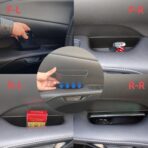 Car Door Handle Pocket Organizer Inserts for Lexus RX 2023 2024 2025 2026 Accessories Car Pocket Organizer Front Rear Door Grab Inner Tray Box (4PCS Black TPE Storage Box-4 Door) (Black) - Image 7
