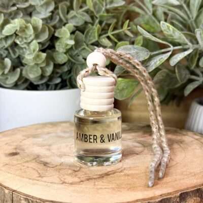 Amber & Vanilla Hanging Car Air Freshener – Long Lasting Essential Oil Diffuser for Car, Closet, Bathroom – 2-Pack Natural Scent Deodorizer - Image 2