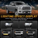 Chrome LED Daytime Running Light Headlights Assembly Compatible with 2019 2020 2021 2022 2023 2024 Dodge Ram 2500 3500 With bulb Right Passenger Side Headlamp OE 68360180AC - Image 4