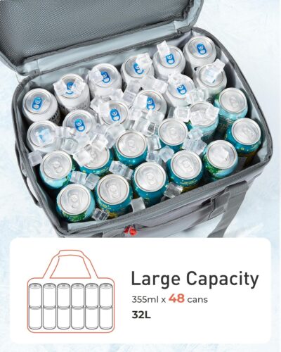 TOURIT Soft Sided Cooler Bag Insulated 48/60 Cans, Large Collapsible & Leakproof Ice Chest for Picnic, Beach, Camping, Travel - Image 5