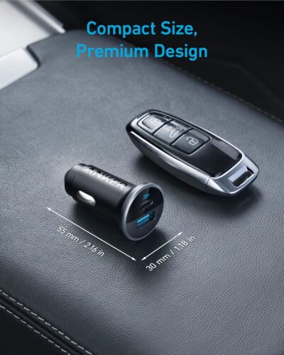 Anker 323 USB-C Car Charger Adapter, 52.5W Cigarette Lighter Charger with 30W PowerIQ 3.0 Fast Charging for iPhone 17/16/15/14/13/12 Series, Galaxy S25/24, Pixel (Car Charger + USB-C Cable) - Image 9