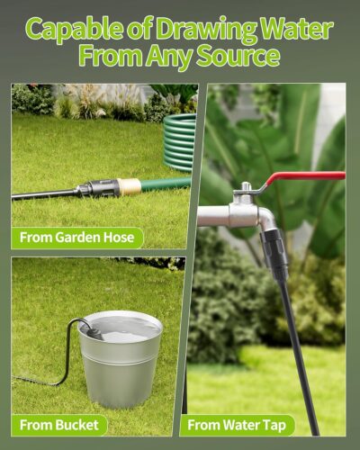 Cordless Pressure Washer Battery Powered; 990PSI Cordless Power Washer with 6-in-1 Nozzle, 23FT High-Elastic Hose, 21V Battery&Charger; Home Portable Handheld Pressure Washer Cleaner (EnduringGreen) - Image 5