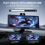10.26'' Portable Apple CarPlay Screen for Car with 4K Dash Cam & 1080P HD Backup Camera, Wireless Car Play & Android Auto with OTA,GPS Navigation, Airplay, Mirror Link - Image 7