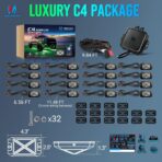 MICTUNING C4 RGBW Rock Lights Kit, 16 Pods 360° Ultra-Bright 4-Sided Wide Beam Angle Underglow Neon Accent Lighting Kit, Microphone Sync with APP Control, IP68 Waterproof - Image 8