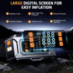 Jump Starter with Air Compressor, 8000A Car Battery Jump Starter (9.0 Gas/8.0L Diesel), 180PSI Car Battery Jumper Starter Portable 12V Jump Box with Jumper Cables, LED Light, Power Bank, LCD Display - Image 4