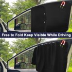 Ovege Car Window Shades Magnetic - Side Window Sun Shade Car Curtain Suedette UV Protection Privacy Baby Suction Magnetic －Front&Back 4pcs - Image 6