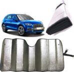 Car Windshield Sunshade-Thicken 5-Layer Bubble Block Heat and Sun UV Rays,Front Windshield Sun Shade- Keeps Your Vehicle Cool - 58 x 27.5 Inch (Sliver)