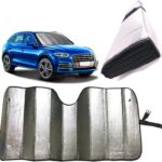 Car Windshield Sunshade-Thicken 5-Layer Bubble Block Heat and Sun UV Rays,Front Windshield Sun Shade- Keeps Your Vehicle Cool - 58 x 27.5 Inch (Sliver)