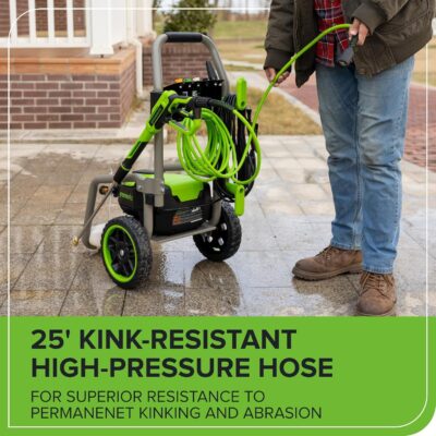 Greenworks Pro Brushless 3000 PSI (CSA Certified) 2.0 GPM Max / 1.1 GPM Electric Pressure Washer (Foldable Handles, Rugged Steel Frame, 25 FT Hose, 35 FT GFCI Power Cord) - Image 5