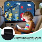 Car Window Shade for Baby, 2 Pack Magnetic Double Layer Cute Dinosaurs Car Sun Shade Side Window, Adjustable Privacy Blackout/See-Through Window Curtains for Baby Kids UV Protection - Image 4