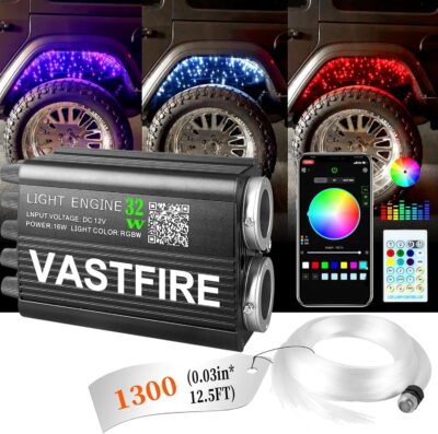 VASTFIRE Starlight Headliner Kit – 1300pcs Twinkle Meteor Fiber Optic Star Lights for Car, Bluetooth APP & Remote Control, RGBW Color Changing, DIY Interior Roof Ceiling Light, Sound Sync LED Kit - Image 3